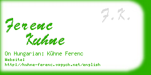 ferenc kuhne business card