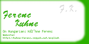 ferenc kuhne business card